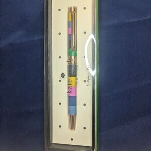 Kate Spade Multicolor Striped Pen with Gold Accents